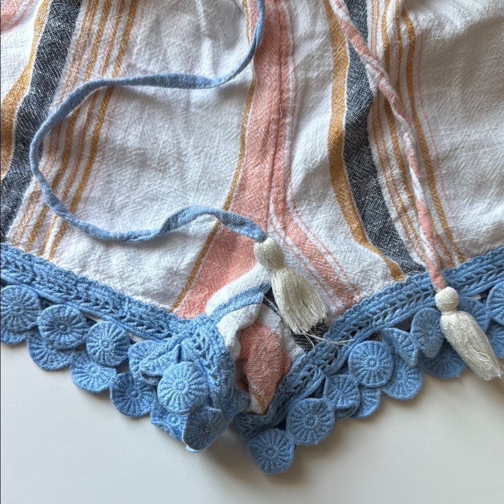 Aerie Blue Lace Trim Shorts - Picture 3 of 4